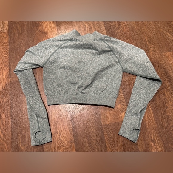 Onset Seamless Cropped Athletic Jacket Heathered Sage Green Size Medium - Picture 5 of 9